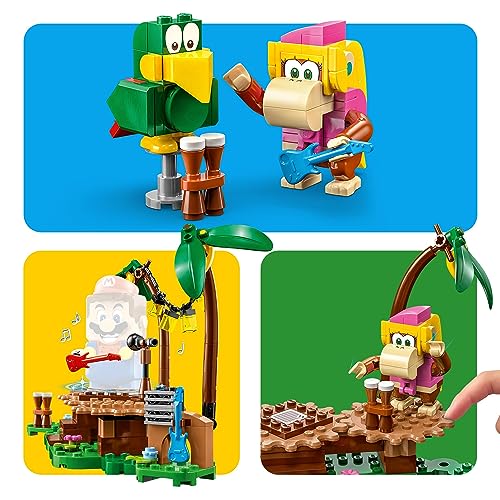 LEGO 71421 Super Mario Set de Expansión: Jaleo en la Jungla con Dixie Kong con Las Figuras de Dixie Kong y Squawks el Loro, Juguete de Construcción para Combinar con el Pack Inicial