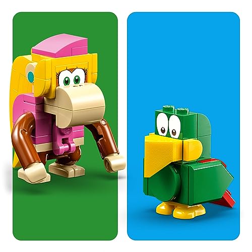LEGO 71421 Super Mario Set de Expansión: Jaleo en la Jungla con Dixie Kong con Las Figuras de Dixie Kong y Squawks el Loro, Juguete de Construcción para Combinar con el Pack Inicial