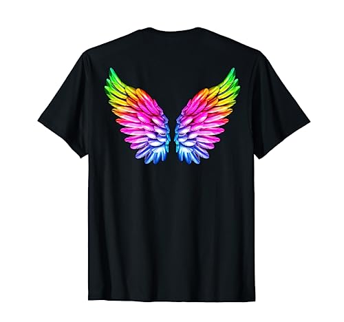 LGBT arco iris alas de ángel lesbiana y el orgullo gay LGBTQ Camiseta