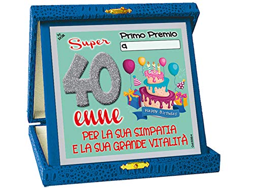 Macedonia - Placa Trofeo de 40 años con Purpurina - Idea Regalo para Fiesta de 40 cumpleaños