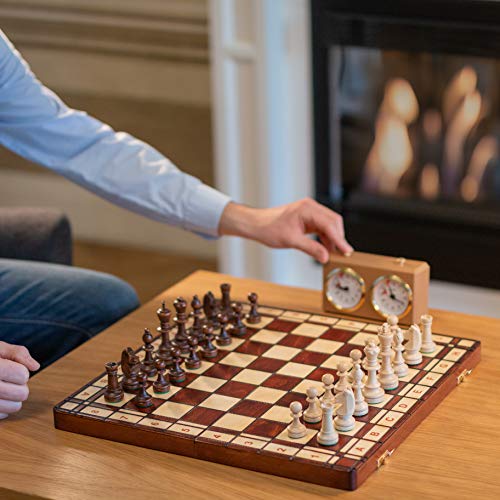 Master of Chess Jupiter 42 cm Juego de ajedrez de Madera único en su Clase Piezas ponderadas y Tablero de ajedrez Grande para niños para Adultos