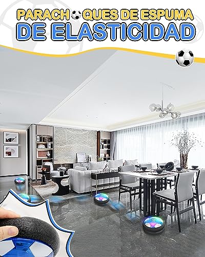 Maxesla Recargable Juguete Balón de Fútbol Flotante, Air Power Soccer con Protectores de Espuma Suave y Luces LED, Pelota Futbol Juguete Niños 3-12 Años, Regalos Cumpleaños Navidad