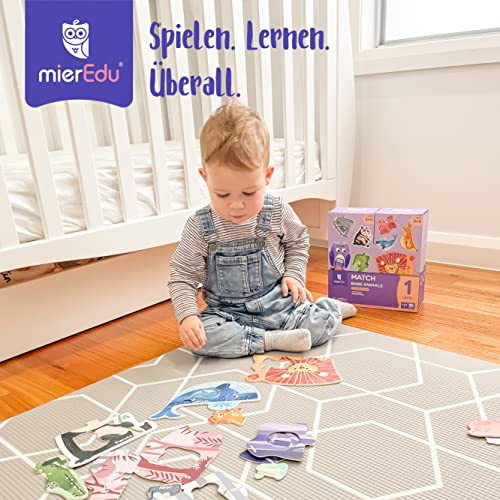 MierEdu- Emparejar – Bebés Animales Juegos de Cartas de Hacer Parejas, Multicolor (ME641)