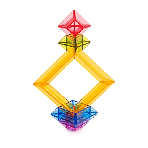 Miniland- Translucent Stacking Pyramids Juego de contrucción con pirámides translúcidas, Multicolor (32174)