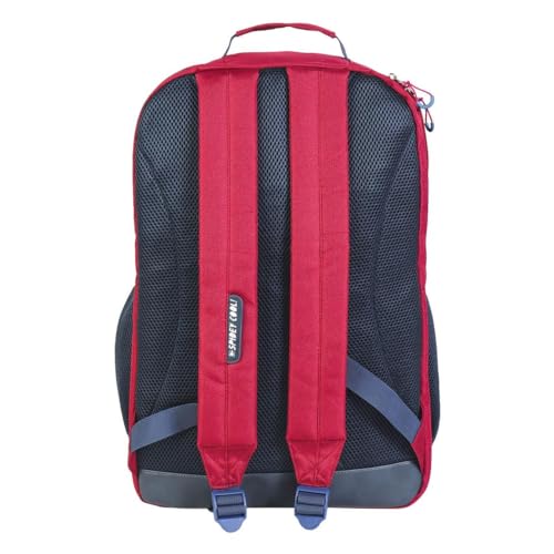 Mochila Casual Técnica de Marvel - Color Rojo y Azul - 29,5x45x16 cm - Fabricada en Poliéster - Incluye Bolsillo Lateral y Asas Ajustables - Estampado Spiderman - Producto Original Diseñado en España