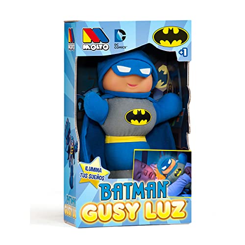 MOLTO Gusyluz® Batman | Peluche con Luz para Dormir | Juguete Bebe | Peluche de Aprendizaje | Muñeco Quitamiedos Infantil | Juguetes Educativos para Niños | A Partir de 12 Meses