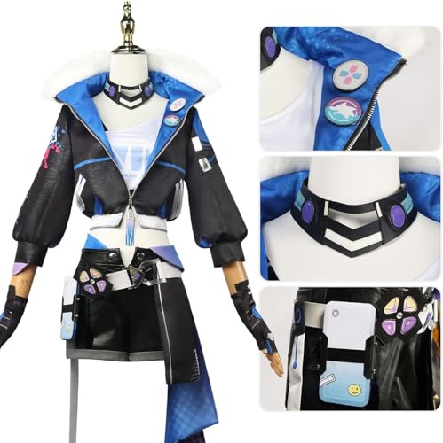 Mr.LQ Honkai Star Rail Silver Wolf Disfraz De Cosplay Conjunto Completo Con Peluca Star Rail Silver Wolf Cosplay Uniforme Halloween Carnaval Fiesta Escenario Disfraz Adultos