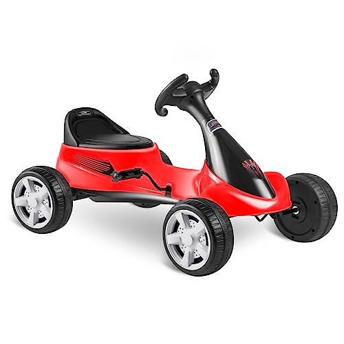 Ricokids Pedales para niños RK-595 – Ruedas grandes – Kettcar – Juguete exterior a partir de 3 años – Gokart a partir de 3 años – Neumáticos Gokart – Niños Gokart – Asiento ajustable – Tracción por