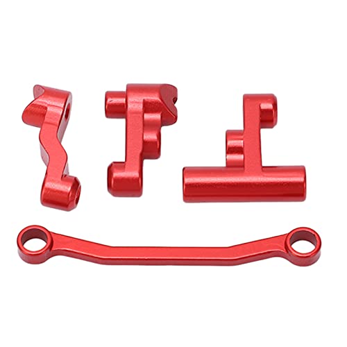 RiToEasysports Conjunto de Dirección RC, Aleación de Aluminio, Bloques de Dirección RC de Alta Resistencia, Piezas de Repuesto para Camión Rally 1/18(Rojo) Accesorio De Modelo De Coche