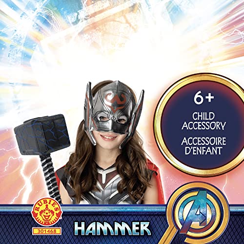 Rubies Martillo Thor Love & Thunder, Mighty Thor Mjolnir para niños y niñas, Oficial Marvel, para completar tu disfraz, carnaval, halloween, navidad y cumpleaños, 301468NS
