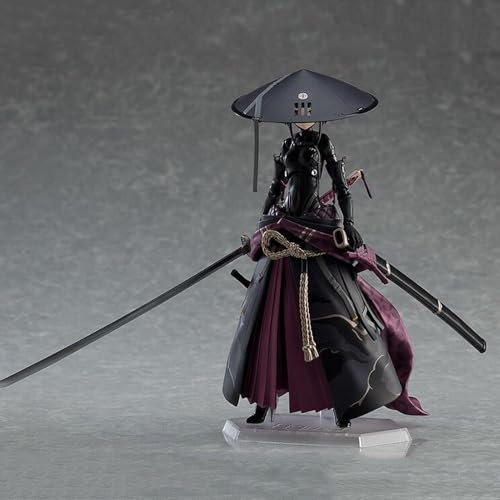 Samurai errante|Figura de arcilla|Modelo de PVC de 15 cm|Articulaciones móviles que pueden cambiar de cara, pueden cambiarse de ropa|Soporte fino|Decoración de escritorio|Adorno de caja|Colección|Con