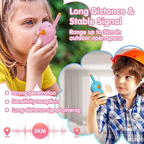 Selvim Walkie Talkie Niños con Linterna, Walkie Talkie USB Recargable Pantalla LCD [8 Canales & Alcance Amplio PMR] Interiores y Exteriores, Juguete Regalos Navidad Cumpleaños para Niñas 3-12 Años