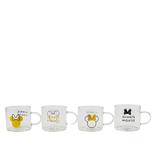 Set de 4 tazas de cristal expresso -100 ml de Minnie Mouse