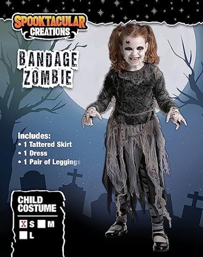 Spooktacular Creations Disfraz de zombie de Child Girl para Halloween Fingend Up (mediano (8-10 años))