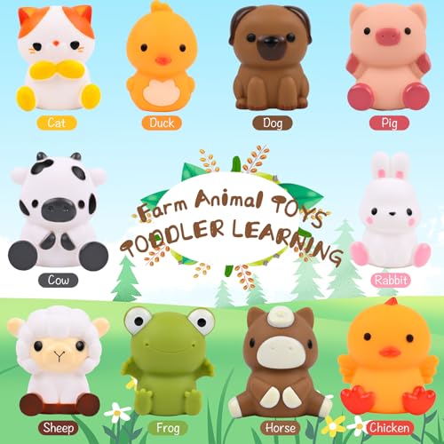 StarryTiger Juguetes Niños 1 2 3 Años, 20 Piezas Juguetes Animales Granja - Contar, Emparejar, Clasificar, Apilar, Juegos Educativos, Juguetes Montessori para 1-3 Años Niño Niñas