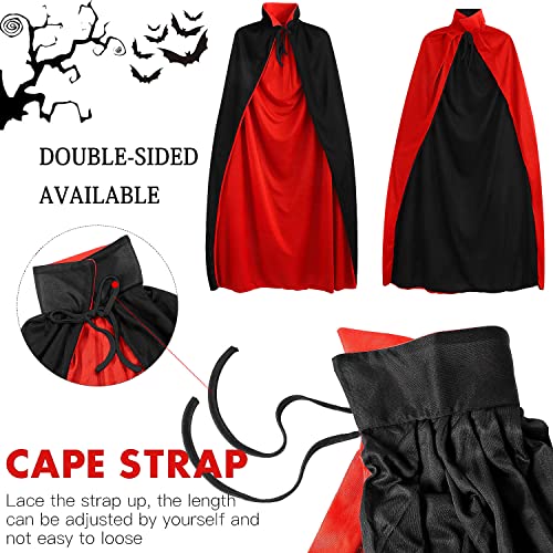 Sunshine smile Capa de Vampiro de Halloween,Capa Dracula,Capa Reversible Negro Rojo,Capa de Halloween Negro,Capa con Capucha de Halloween,Disfraz Vampiro Hombre,Cosplay Bruja Vampiro,Vampiro Traje