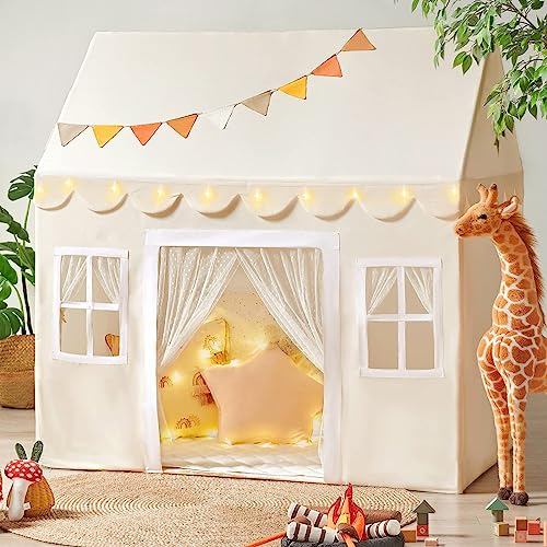 Tiny Land Tienda de Campaña Infantil de Princesa con Tapete y Luces, Sala de Juegos para Niños Pequeños de 3 a 13 años