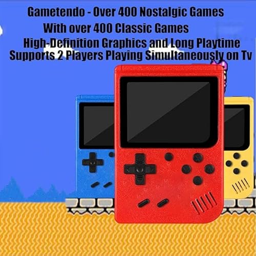 Tiny Tendo Handheld Game Console -Consola de Juegos portátil Retro -Consola de Juegos con 400 Juegos Clásicos del FC, Compatible con Conexión de TV y Dos Jugadores - Rosa