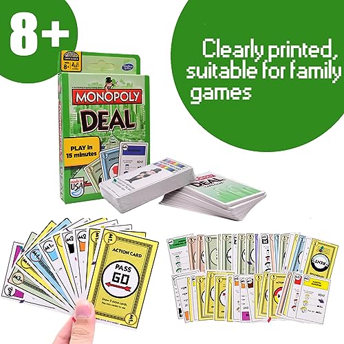 Tomicy Monopoly Cartas Juegos de Tablero Monopoly Deal Juego de Cartas Juegos de Estrategia Juego de Mesa Familiar e Hijos para 2-5 Personas (versión inglesa)