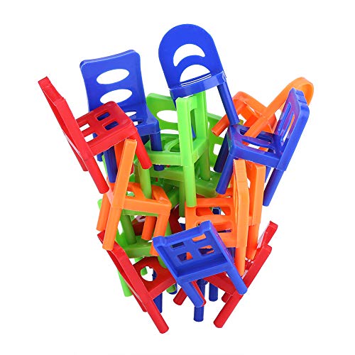 TYTOGE Juego de Sillas Apilables, 18 Unids/Set, Mini Silla de Plástico Apilable, Juguete de Aprendizaje, Juguetes Inteligentes, Tablero Familiar, Juguetes de Equilibrio, Juegos para Niños