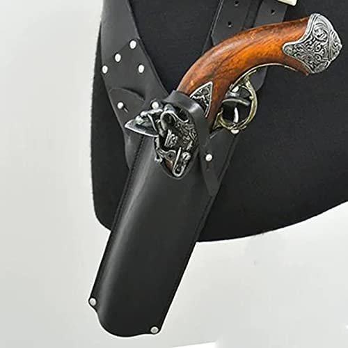 Vintage Medieval Renaissance Crossbody Holster Tres Gun Holster Vintage Gun Stock Holster para Hombres y Mujeres