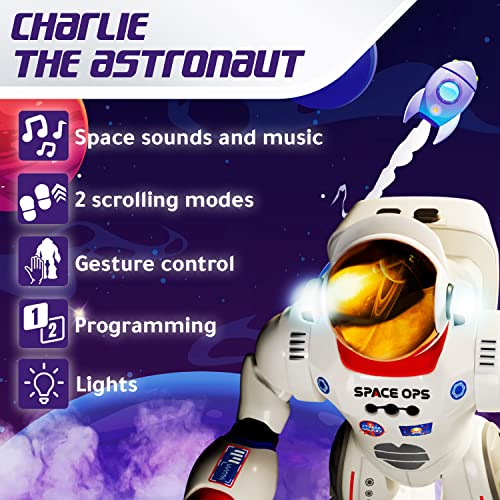 Xtrem Bots - Charlie | Robot Juguete Educativo | Juguetes Niños 5 A 9 Años | App sobre El Sistema Solar para Niños | Robot Inteligente | Robot Programable Niños