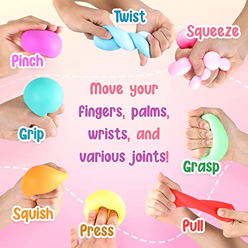 Yeefunjoy 4 Piezas Stress Ball de Maltosa, Bolas Antiestres Niños, Pelota Antiestrés Fidget Toy, Tacto Maltoso, Muy Agradable al Tacto, Colores Aleatorios