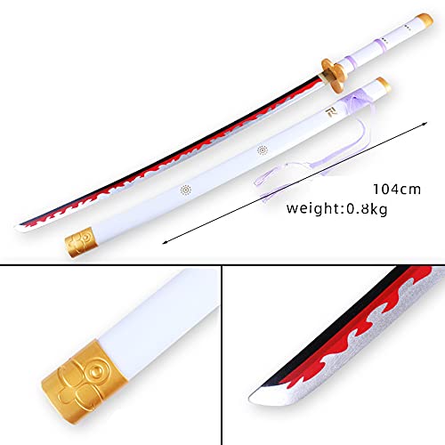 - Arma de Espada de Woodennife Uing Sword Japones Wooden Anime Samurai Espada Cosplay, Espada de Slayer Roronoa Zoro, Madera Exquisita, Coleccionables/White