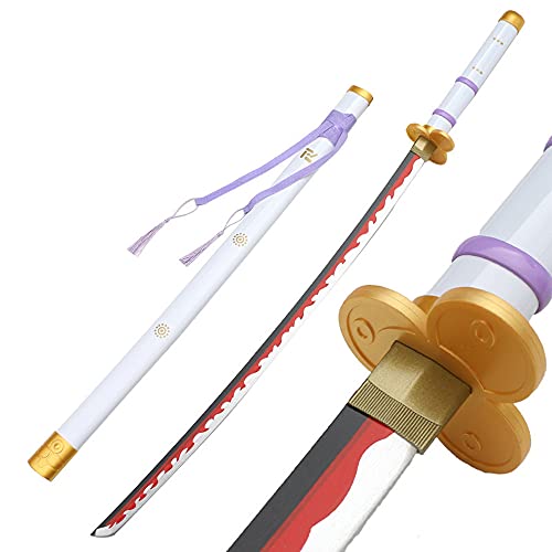 - Arma de Espada de Woodennife Uing Sword Japones Wooden Anime Samurai Espada Cosplay, Espada de Slayer Roronoa Zoro, Madera Exquisita, Coleccionables/White