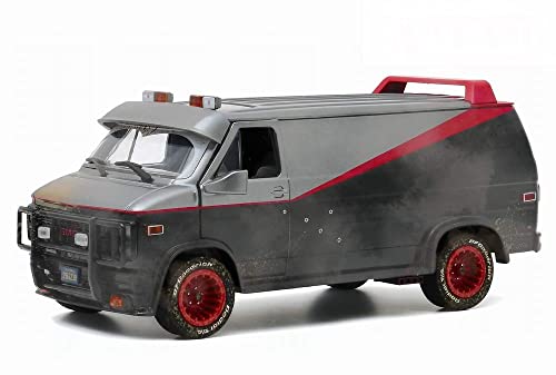 -Greenlight Hollywood Camioneta GMC VANDURA Agencia de todos los riesgos versión sucia con impacto de bolas 1/24 Metal A-Team