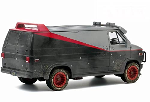 -Greenlight Hollywood Camioneta GMC VANDURA Agencia de todos los riesgos versión sucia con impacto de bolas 1/24 Metal A-Team