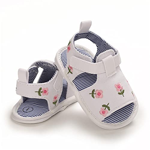 - Zapatos de cuna para niños pequeños, sandalias huecas de verano para bebé, zapatos de bebé suaves, sandalias de tanga para bebé, White, 22 EU