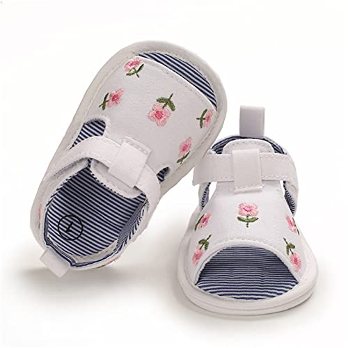 - Zapatos de cuna para niños pequeños, sandalias huecas de verano para bebé, zapatos de bebé suaves, sandalias de tanga para bebé, White, 22 EU