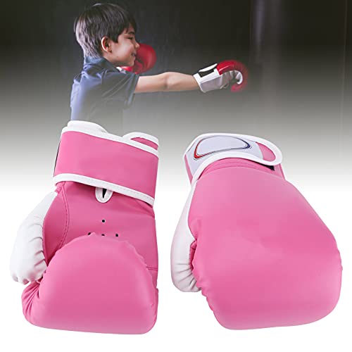 1 Par De Guantes De Boxeo para Niños, Guantes De Entrenamiento De Boxeo con Saco De Arena, Guantes De Boxeo para Niños Y Niñas para Saco De Boxeo, Kickboxing(Rosa)