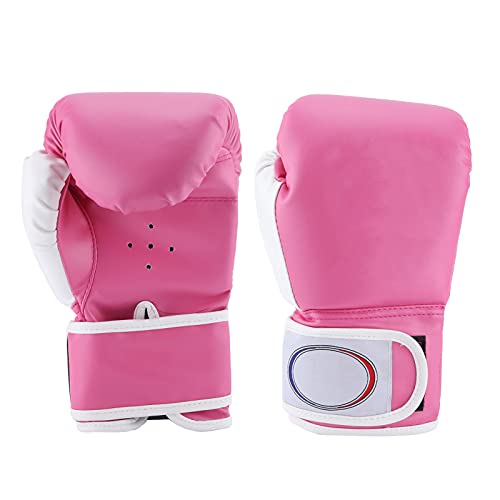 1 Par De Guantes De Boxeo para Niños, Guantes De Entrenamiento De Boxeo con Saco De Arena, Guantes De Boxeo para Niños Y Niñas para Saco De Boxeo, Kickboxing(Rosa)