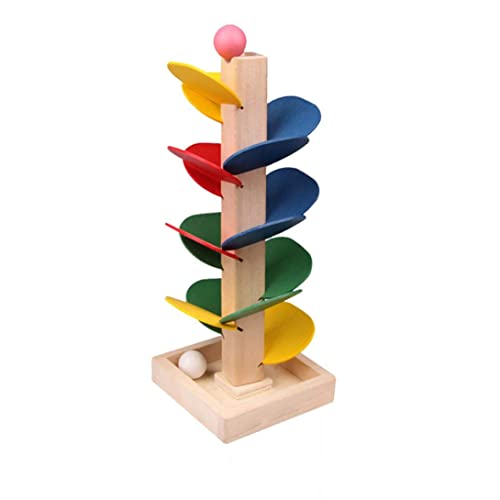 1 Set Wooden Tree Detachable Leaves Marble Ball Run Track Game Colorful Kids Educational Toy Blocks,Marble Ball Toy