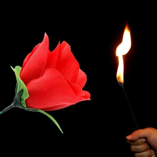 10 antorchas para hacer truco de rosa, el fuego se convierte en una rosa, accesorios mágicos para la etapa de ilusión de bar, hechizo de San Valentín, una sorpresa para tu novia, para espectáculos de