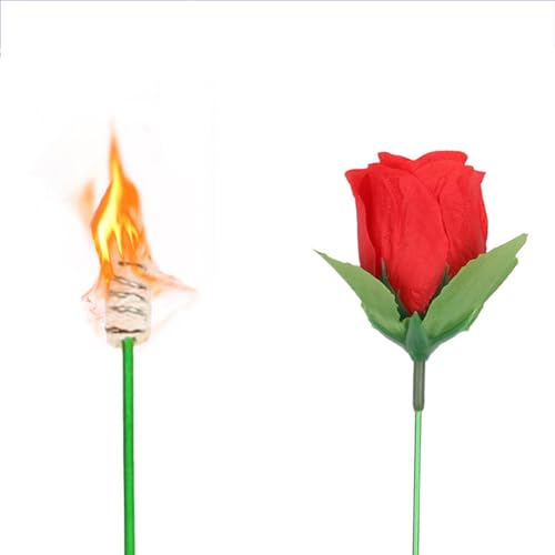 10 antorchas para hacer truco de rosa, el fuego se convierte en una rosa, accesorios mágicos para la etapa de ilusión de bar, hechizo de San Valentín, una sorpresa para tu novia, para espectáculos de