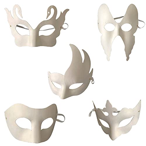 10 Piezas de Máscara Blanca, Máscara de Papel Mascarada, Máscara de Fiesta de Baile de Máscaras de Bricolaje, para Baile de Fiesta, Carnaval, Juego de Roles, ópera (Blanco)