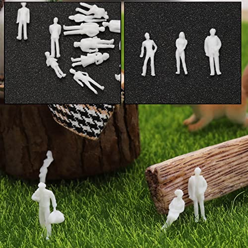 100 piezas 1:150 figuras blancas sin pintar, exquisitos modelos de personajes en miniatura, accesorios decorativos para la fabricación de mini casas de muñecas