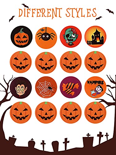 1000 Unidades Pegatinas de Halloween Etiqueta Adhesiva Redonda Calabaza Calcomanías para Niños Murciélago Regalo de Fiesta de Halloween Día de los Muertos Decoración de Bolsa de Dulce (Halloween A)