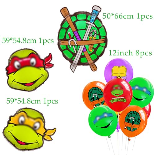 11 Piezas Globo De Turtle Juego De Globos De Película De Aluminio De Turtle Juego De Globos Multicolor Para Fiesta Temática De Turtle Suministros De Decoración Para Fiesta Temática De Cumpleaños De Gl