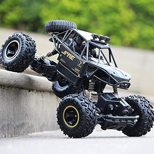 1/14 Racing Truck Off Road Control Remoto eléctrico de Alta Velocidad, Big Tire Monster Truck RC Buggy Crawlers Chariot Semi-Truck 2.4Ghz Radio Control Race RC Car (Color : Black)