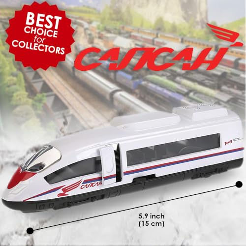 1:160 Escala Modelo de metal fundido a presión ruso de lujo de alta velocidad Express Train Sapsan Juguete con luz y efectos de sonido - Ferrocarriles rusos Coleccionables Die Cast Toy Train Model