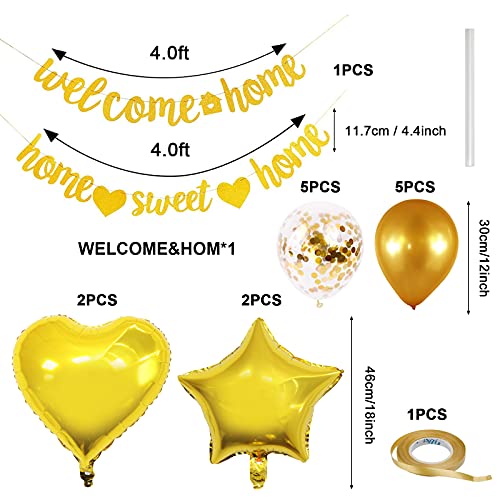 16 Piezas Bienvenida a Casa Welcome Home Banner de Bienvenida letras home decoracion Juego de Pancartas y Globos para Suminsitros Fiesta Hogar Fiestas Ceremonias