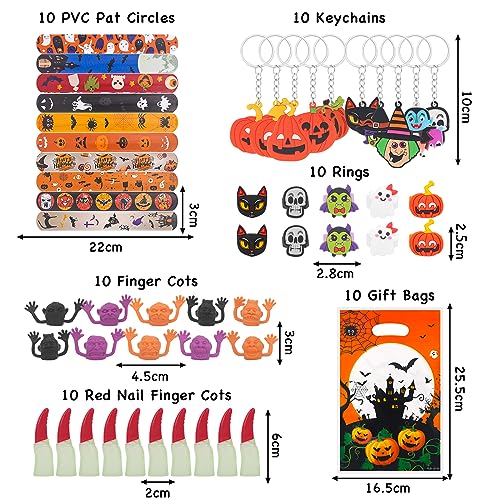 190 Piezas Halloween Pinata Decoracion Accesorios Regalos, Halloween Fiesta Juguetes Complementos con Caja de Regalos, Halloween Chucherias Arañas Murcielagos Tatuajes Temporal para Niños