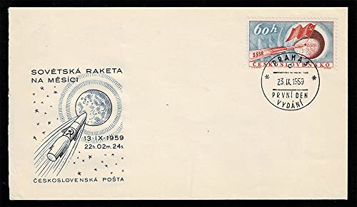 1959 Praga FDC lancio sonda spaziale Lunik 1 (Luna 1)