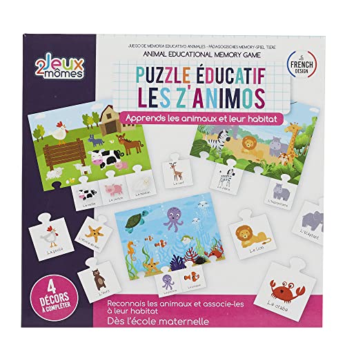 2 jeux momes Juegos 2 Momes – Juego de Memoria Educativo Animales 20 pcs, ea5028