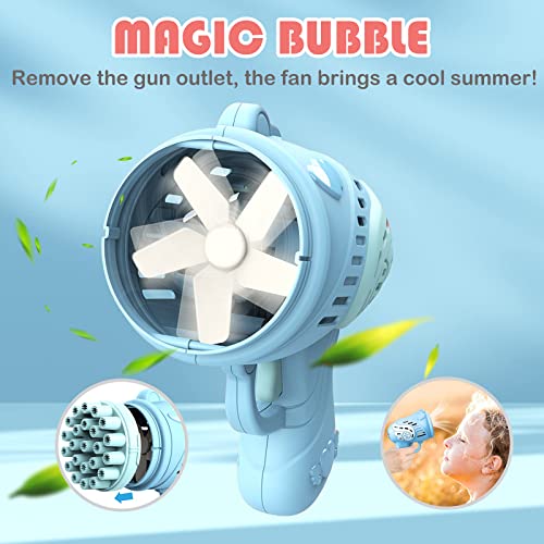 2 Pistola Burbujas, con 140 ml Solución de Burbujas, Maquina Burbujas de Jabon Niños Mayores de 2 Años, Bubble Machine Bubble Gun para Fiestas Interiores Aire Libre Verano