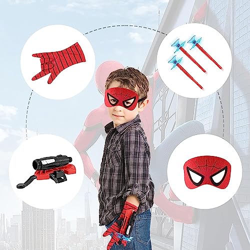 2 Set Launcher Glove, Guantes de Lanzador, Lanza Telarañas, Lanzador de Héroes Guante, Guante de plástico para Cosplay para niños, un Regalo para los Fans de Spiderman